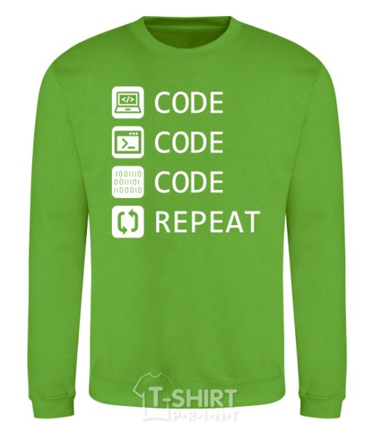 Sweatshirt Code code code repeat orchid-green фото