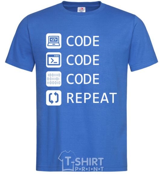 Men's T-Shirt Code code code repeat royal-blue фото