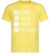 Men's T-Shirt Code code code repeat cornsilk фото