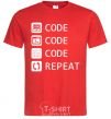 Men's T-Shirt Code code code repeat red фото