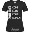 Women's T-shirt Code code code repeat black фото