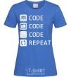 Women's T-shirt Code code code repeat royal-blue фото