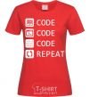 Women's T-shirt Code code code repeat red фото