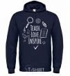 Men`s hoodie Teach love inspire navy-blue фото