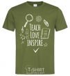 Мужская футболка Teach love inspire Оливковый фото
