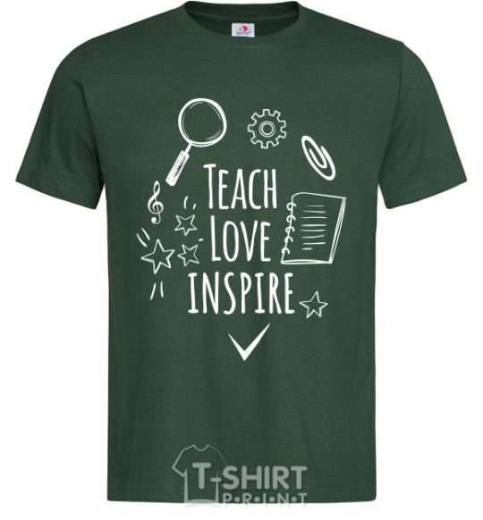 Мужская футболка Teach love inspire Темно-зеленый фото