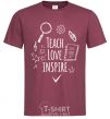 Мужская футболка Teach love inspire Бордовый фото