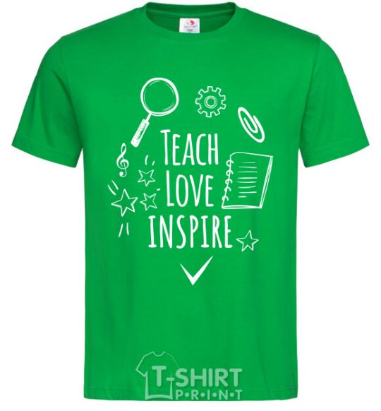 Мужская футболка Teach love inspire Зеленый фото
