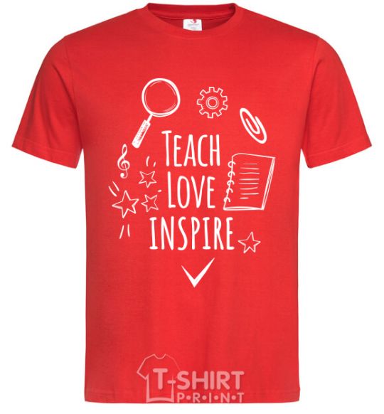 Мужская футболка Teach love inspire Красный фото