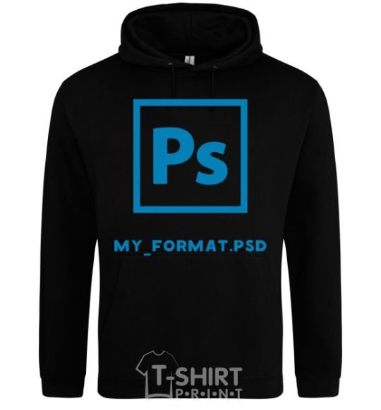 Men`s hoodie My format PSD black фото