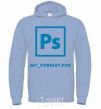 Men`s hoodie My format PSD sky-blue фото