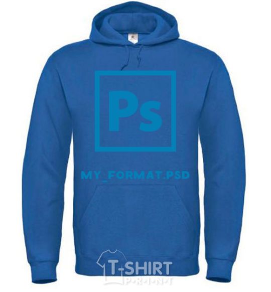 Men`s hoodie My format PSD royal фото