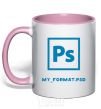 Mug with a colored handle My format PSD light-pink фото