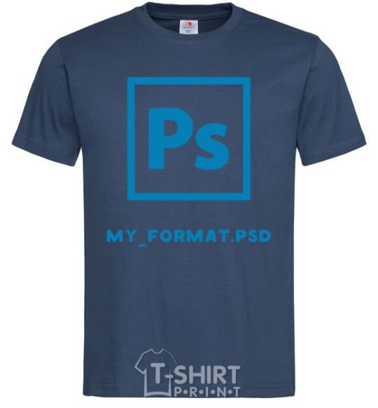 Men's T-Shirt My format PSD navy-blue фото