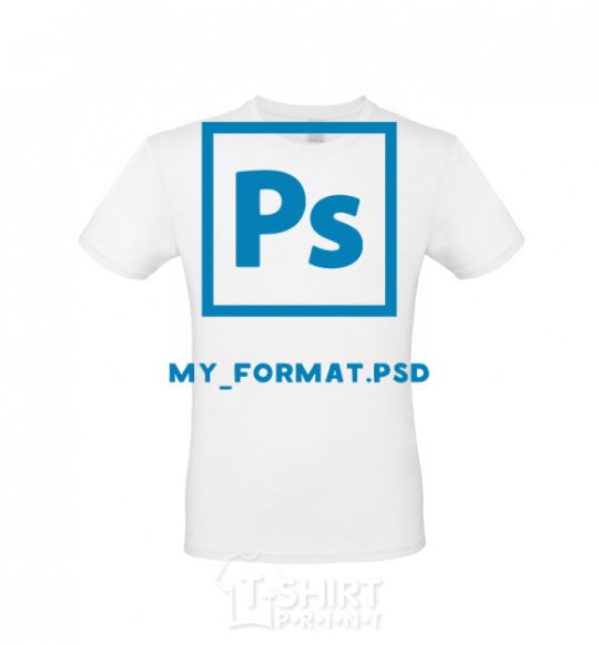 Men's T-Shirt My format PSD White фото