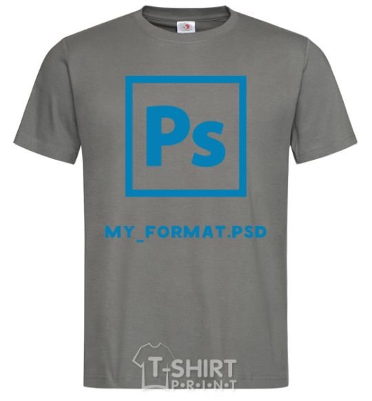 Men's T-Shirt My format PSD dark-grey фото