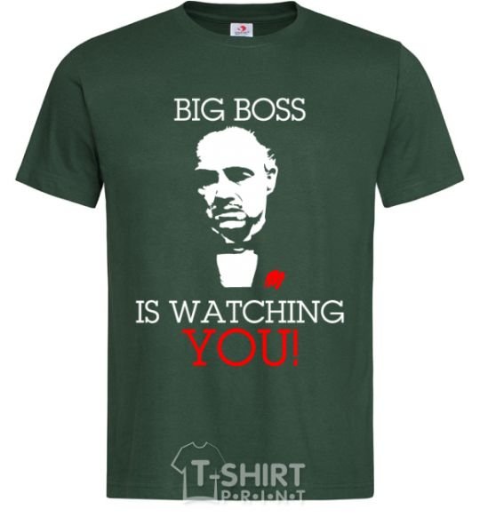 Мужская футболка Big boss is watching you Темно-зеленый фото