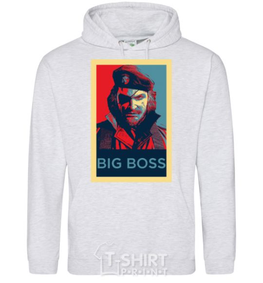 Men`s hoodie Big BOSS портрет sport-grey фото