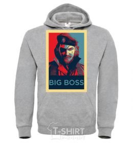 Men`s hoodie Big BOSS портрет sport-grey фото