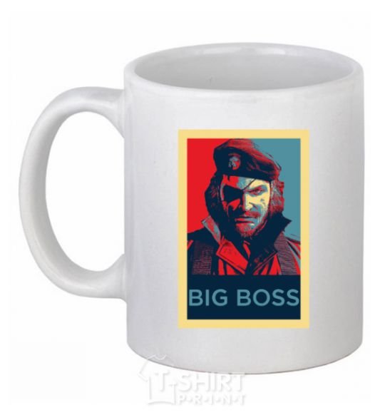 Чашка керамическая Big BOSS портрет Белый фото