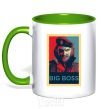 Mug with a colored handle Big BOSS портрет kelly-green фото
