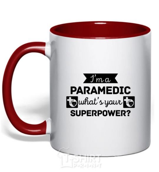 Mug with a colored handle I'm a paramedic what's your superpower red фото