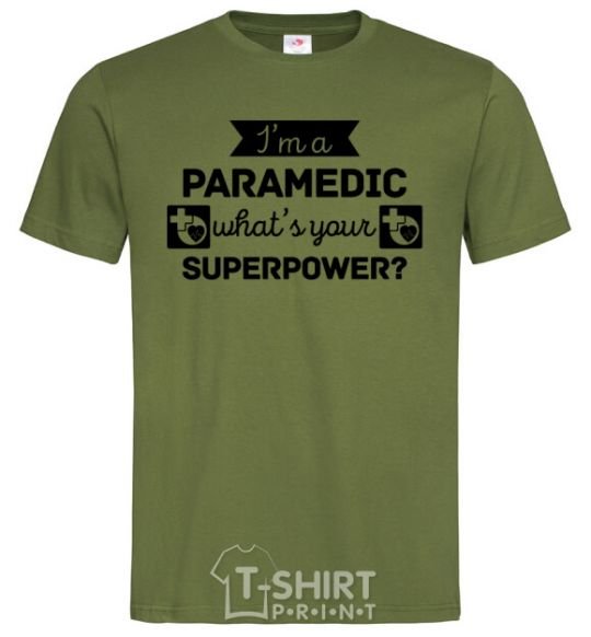 Men's T-Shirt I'm a paramedic what's your superpower millennial-khaki фото
