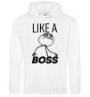 Men`s hoodie Like a boss White фото