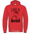 Men`s hoodie Like a boss bright-red фото