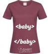 Women's T-shirt Baby programmer burgundy фото