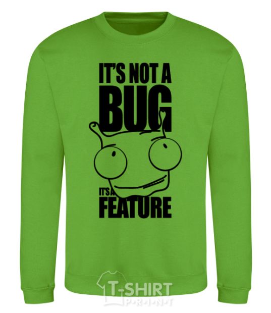 Свитшот It's not a bug it's a feature Лаймовый фото