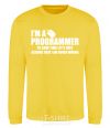 Sweatshirt I'm programmer never wrong yellow фото