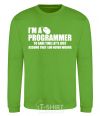 Sweatshirt I'm programmer never wrong orchid-green фото