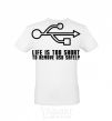 Men's T-Shirt Life is too short to remove usb safely White фото