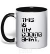 Mug with a colored handle This is my coding shirt black фото