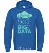 Мужская толстовка (худи) Big data rain Сине-зеленый фото