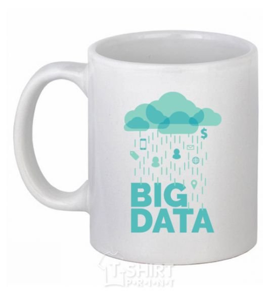 Ceramic mug Big data rain White фото