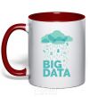 Mug with a colored handle Big data rain red фото