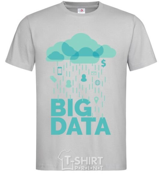 Men's T-Shirt Big data rain grey фото