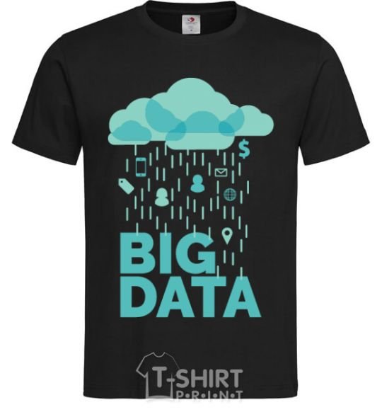 Men's T-Shirt Big data rain black фото