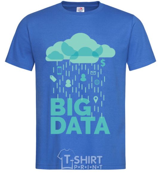 Men's T-Shirt Big data rain royal-blue фото