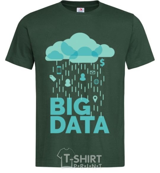 Men's T-Shirt Big data rain bottle-green фото