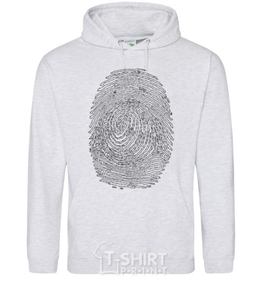 Men`s hoodie An imprint from the code sport-grey фото