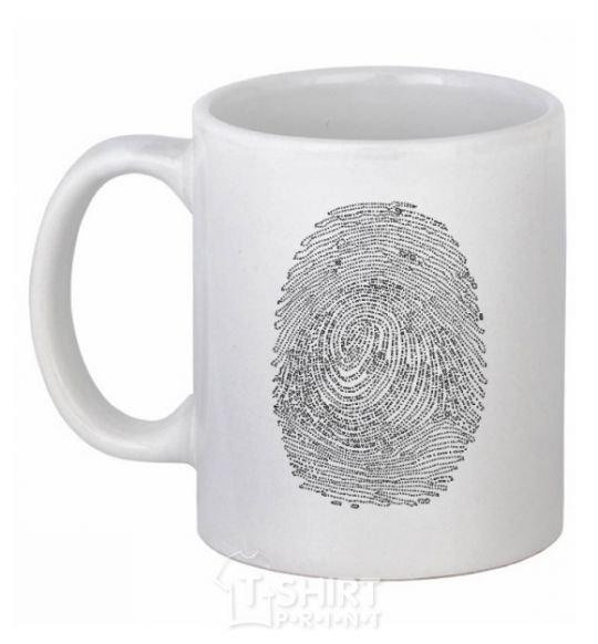 Ceramic mug An imprint from the code White фото