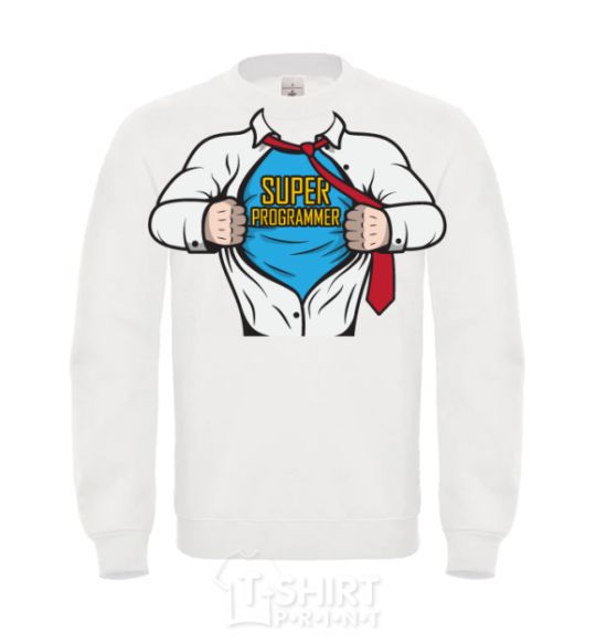 Sweatshirt Super programmer White фото