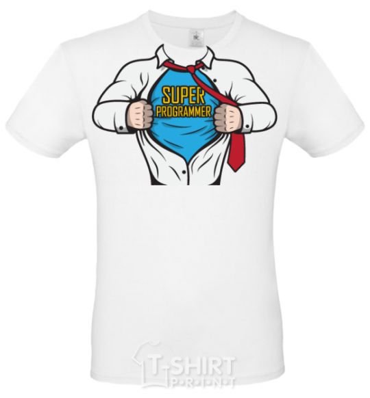 Men's T-Shirt Super programmer White фото