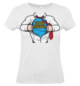 Women's T-shirt Super programmer White фото