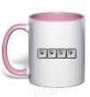 Mug with a colored handle Help bottons light-pink фото