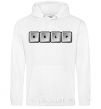 Men`s hoodie Help bottons White фото