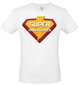 Men's T-Shirt Super programmer logo White фото